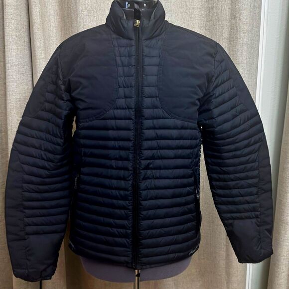 Eddie Bauer Black Puffer Jacket Men’s M Quilted Down Hybrid Outdoor Streetwear - Picture 2 of 12